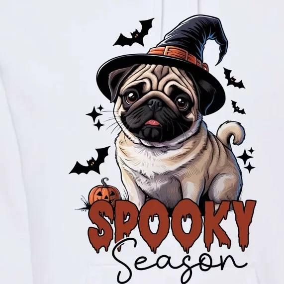 Spooky Season Cute Pug Halloween Graphic Premium Hoodie