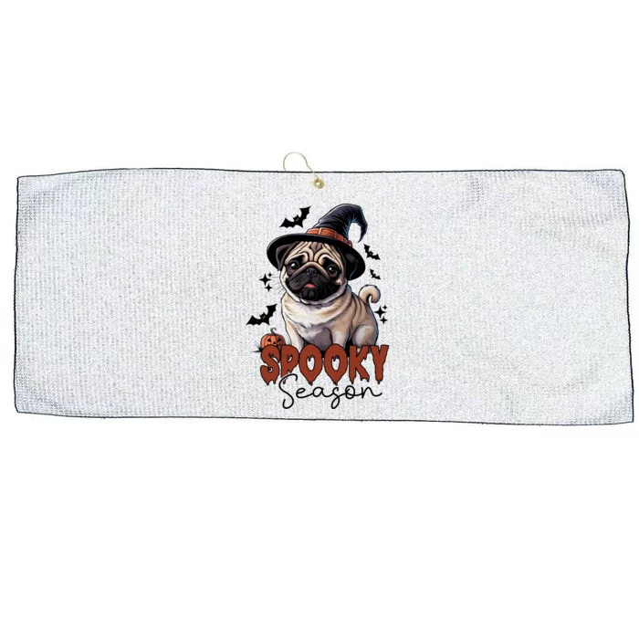 Spooky Season Cute Pug Halloween Graphic Large Microfiber Waffle Golf Towel