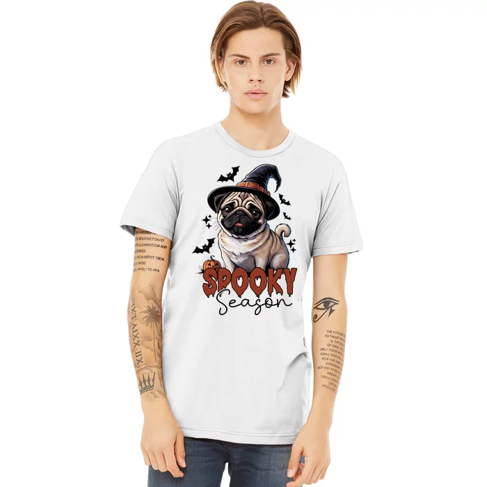 Spooky Season Cute Pug Halloween Graphic Premium T-Shirt