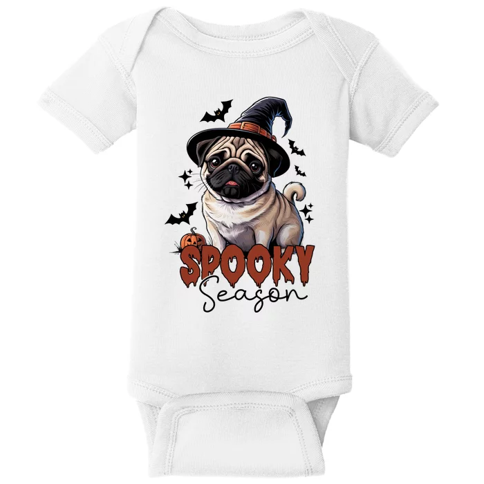 Spooky Season Cute Pug Halloween Graphic Baby Bodysuit