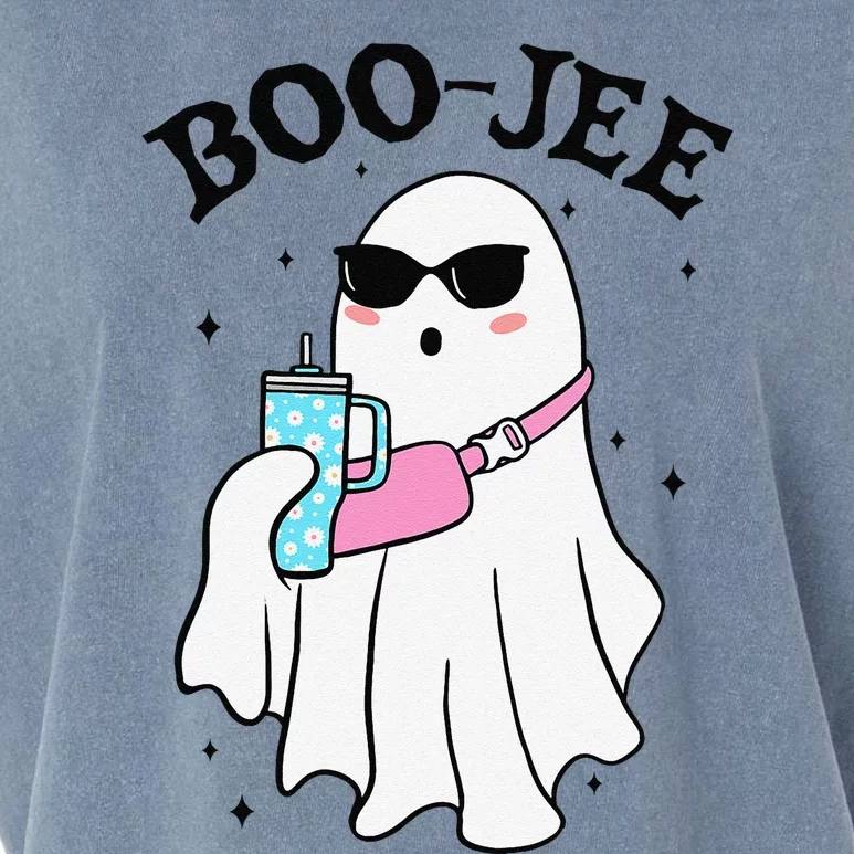 Spooky Season Cute Ghost Halloween Boujee Boo Jee Garment-Dyed Women's Muscle Tee