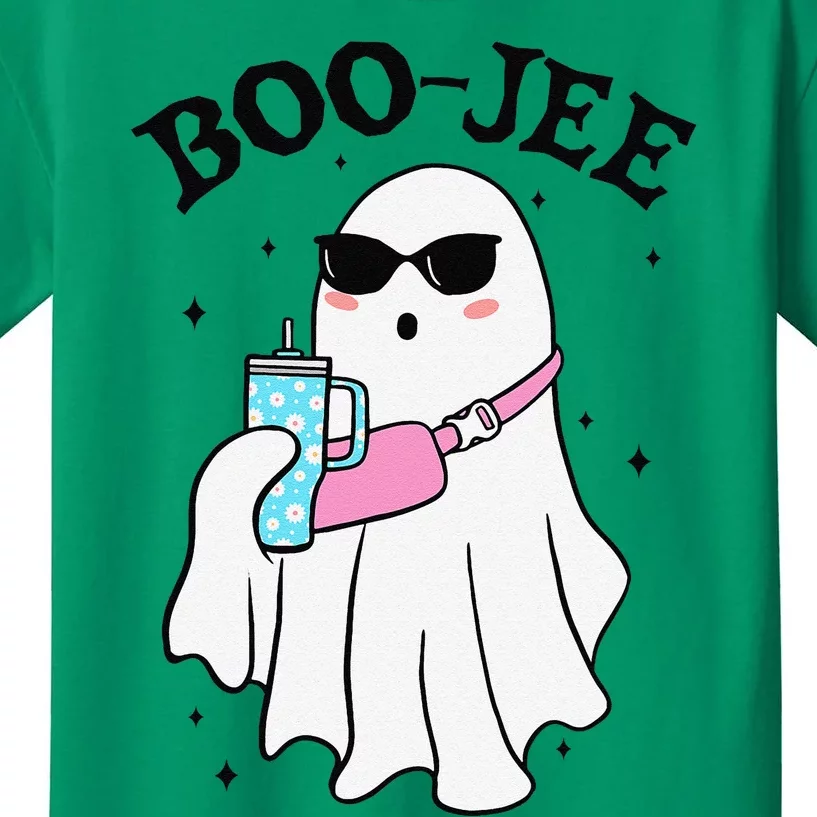 Spooky Season Cute Ghost Halloween Boujee Boo Jee Kids T-Shirt