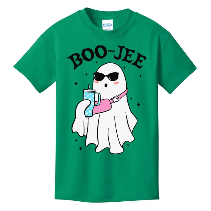 Spooky Season Cute Ghost Halloween Boujee Boo Jee Kids T-Shirt