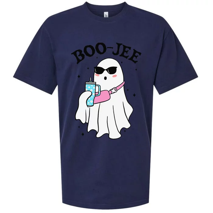 Spooky Season Cute Ghost Halloween Boujee Boo Jee Sueded Cloud Jersey T-Shirt