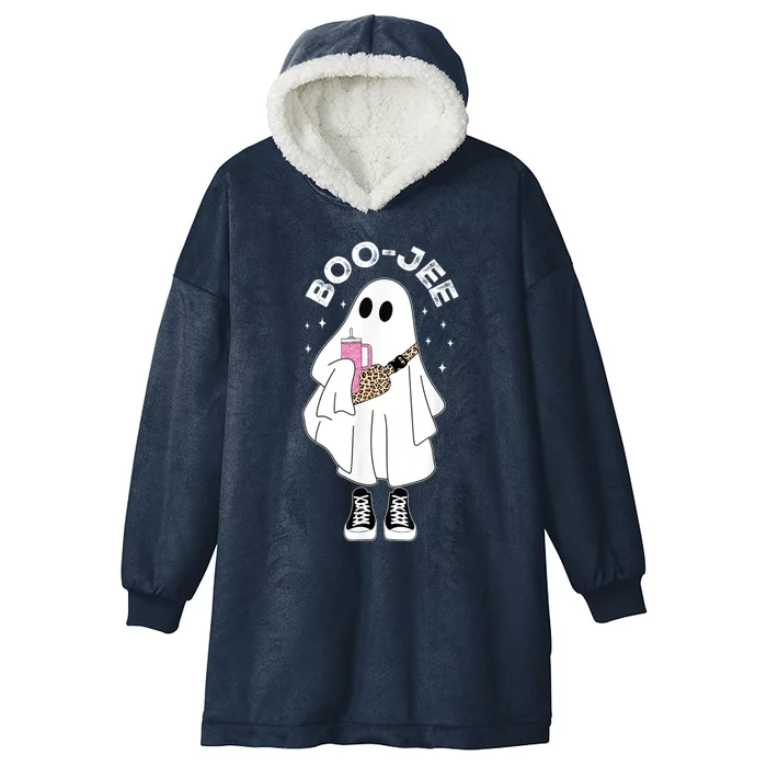 Spooky Season Cute Ghost Halloween Costume Boujee Boojee Funny Gift Hooded Wearable Blanket