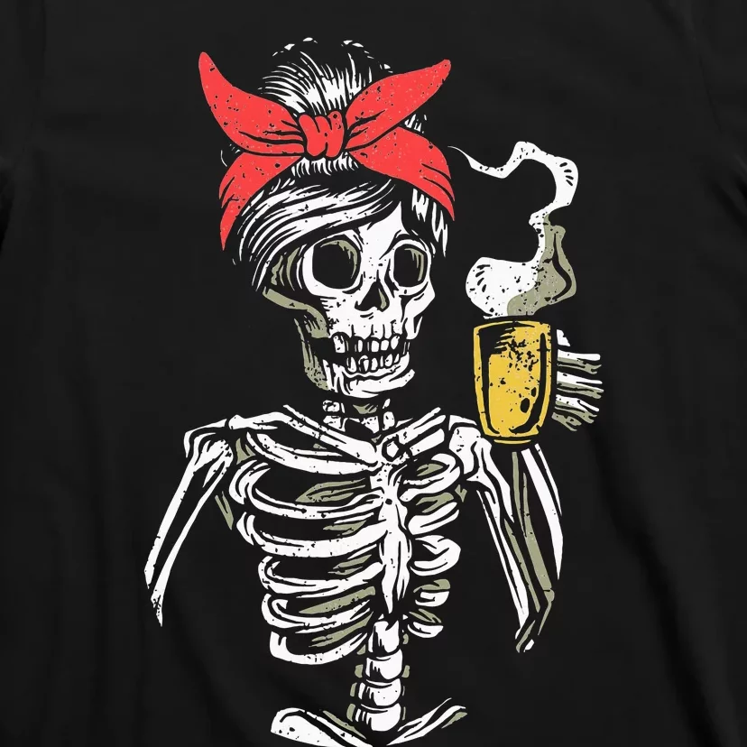 Spooky Skeleton Costume for Coffee Lovers - Perfect for Halloween T-Shirt