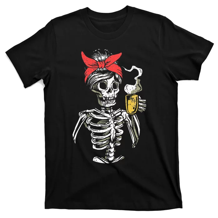 Spooky Skeleton Costume for Coffee Lovers - Perfect for Halloween T-Shirt