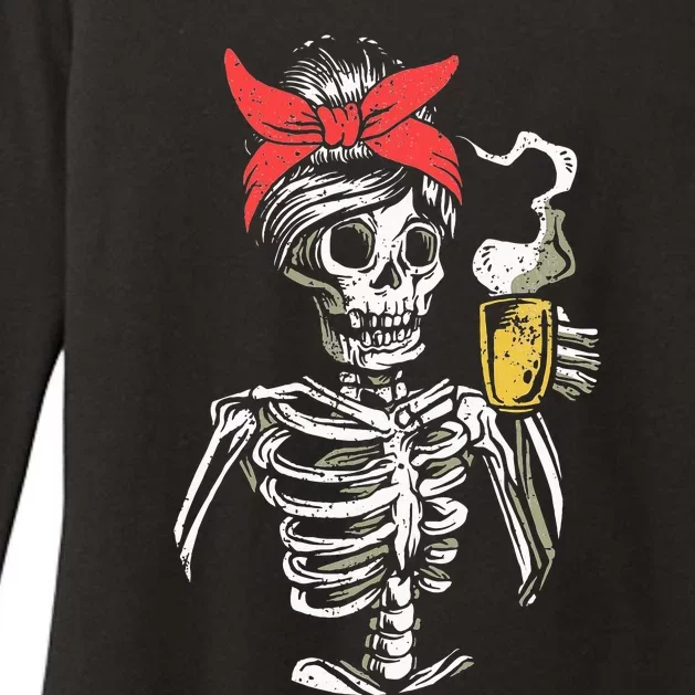 Spooky Skeleton Costume for Coffee Lovers - Perfect for Halloween Womens CVC Long Sleeve Shirt