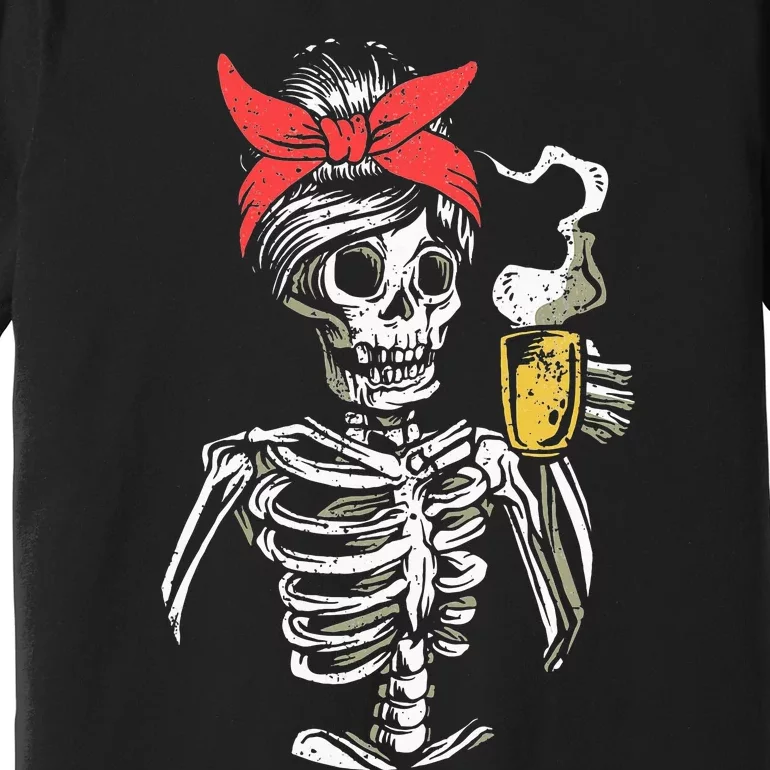 Spooky Skeleton Costume for Coffee Lovers - Perfect for Halloween Premium T-Shirt