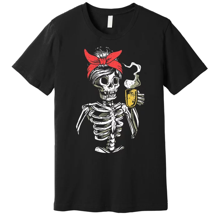 Spooky Skeleton Costume for Coffee Lovers - Perfect for Halloween Premium T-Shirt