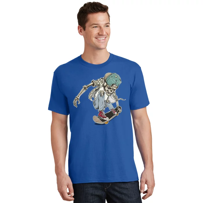 Skater Skeleton Cartoon T-Shirt