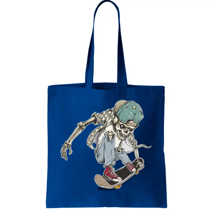 Skater Skeleton Cartoon Tote Bag