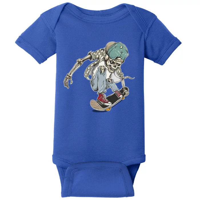 Skater Skeleton Cartoon Baby Bodysuit