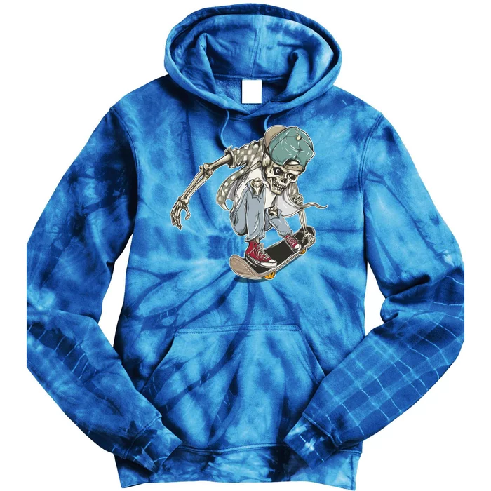 Skater Skeleton Cartoon Tie Dye Hoodie