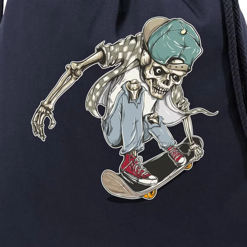 Skater Skeleton Cartoon Drawstring Bag