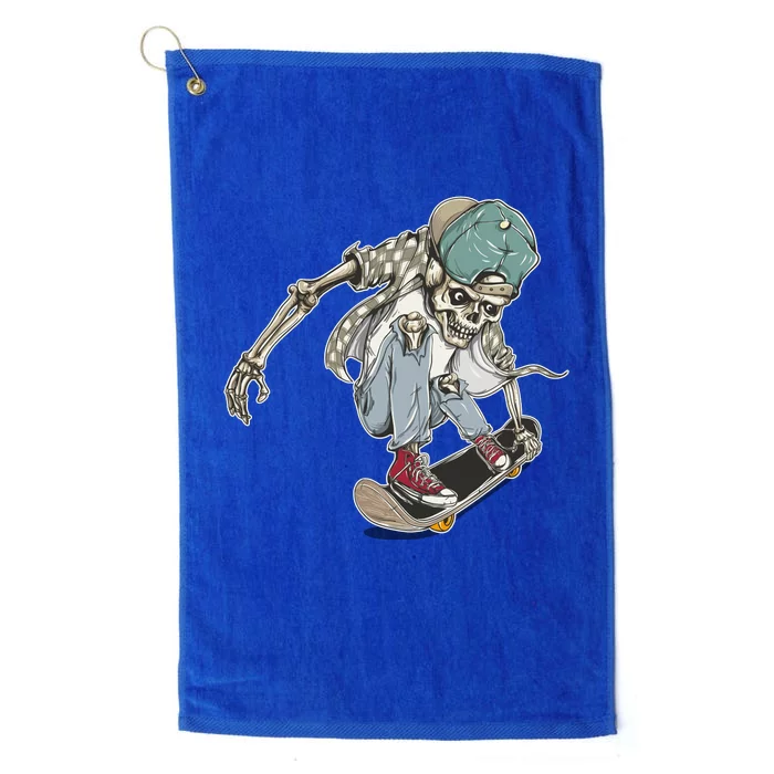 Skater Skeleton Cartoon Platinum Collection Golf Towel