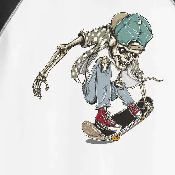 Skater Skeleton Cartoon Toddler Fine Jersey T-Shirt