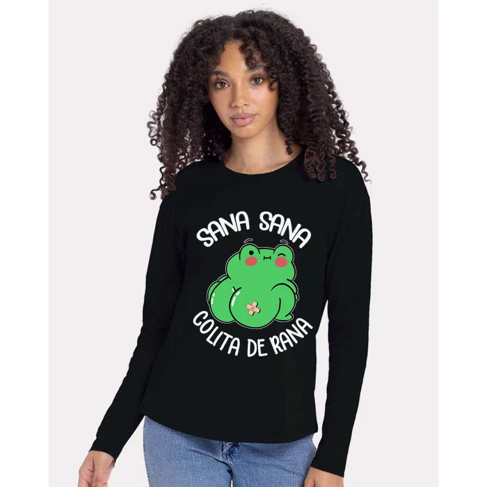 Sana Sana Colita De Rana Funny Spanish Womens Cotton Relaxed Long Sleeve T-Shirt