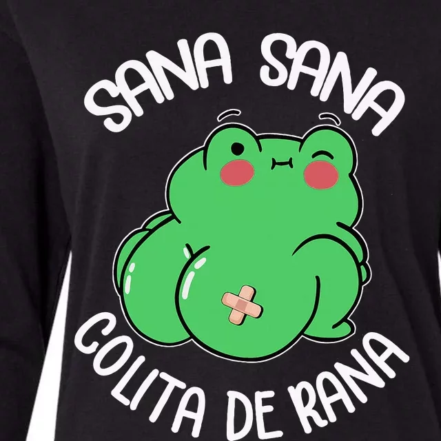 Sana Sana Colita De Rana Funny Spanish Womens Cotton Relaxed Long Sleeve T-Shirt