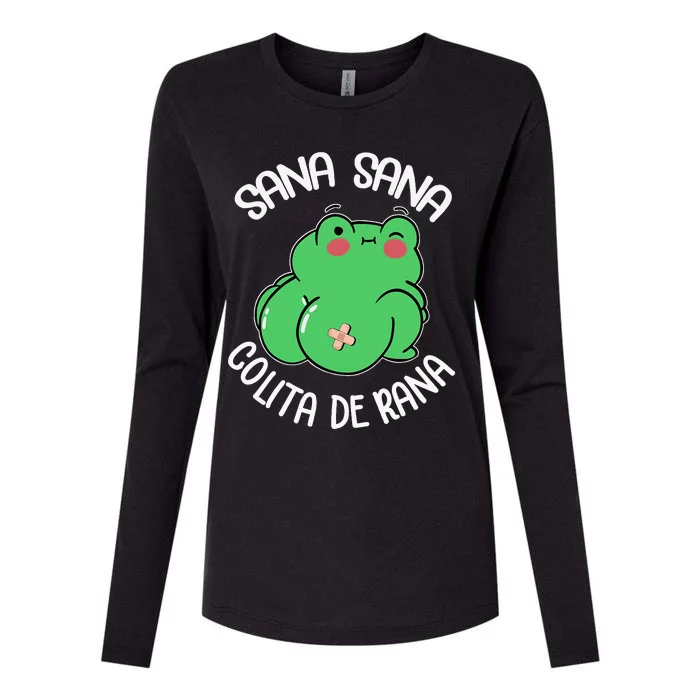 Sana Sana Colita De Rana Funny Spanish Womens Cotton Relaxed Long Sleeve T-Shirt