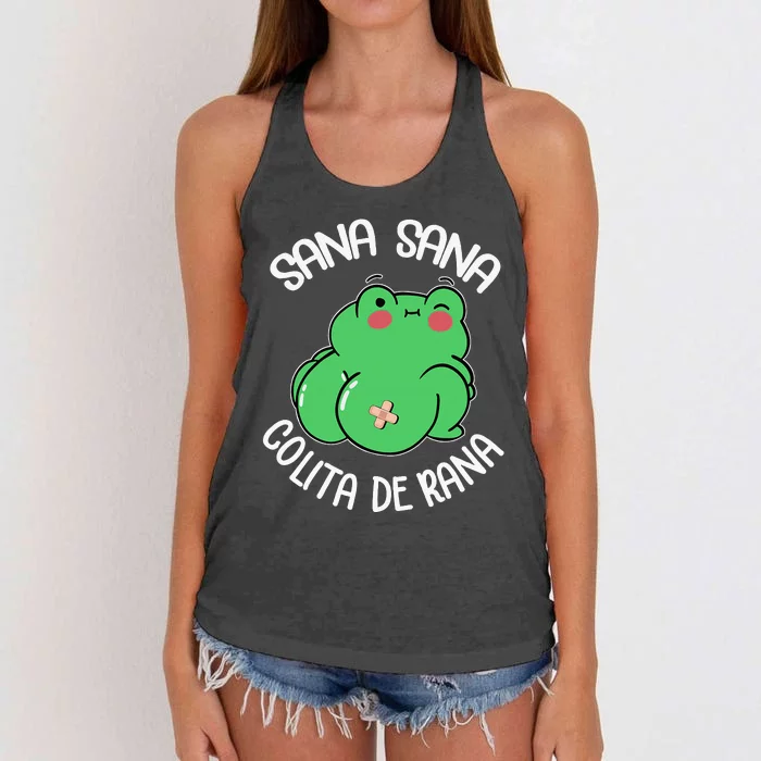 Sana Sana Colita De Rana Funny Spanish Women's Knotted Racerback Tank