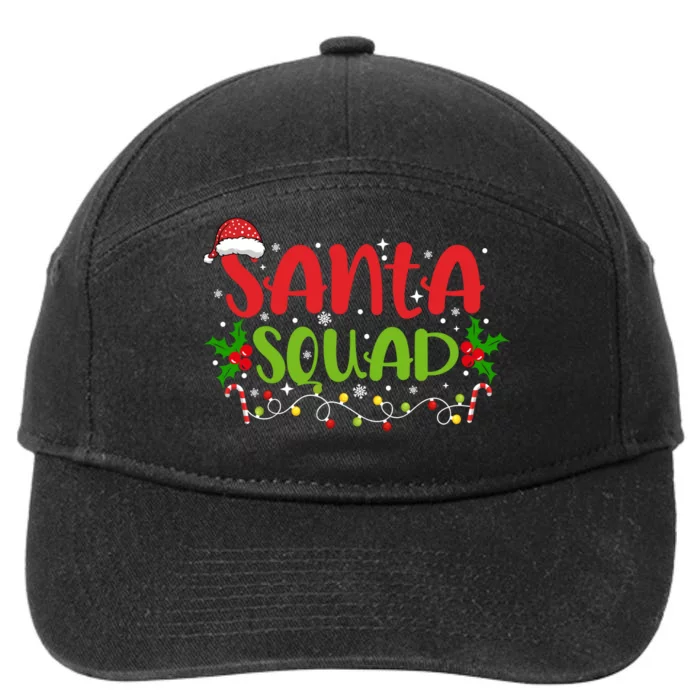 Santa Squad Christmas Holiday Festive 7-Panel Snapback Hat