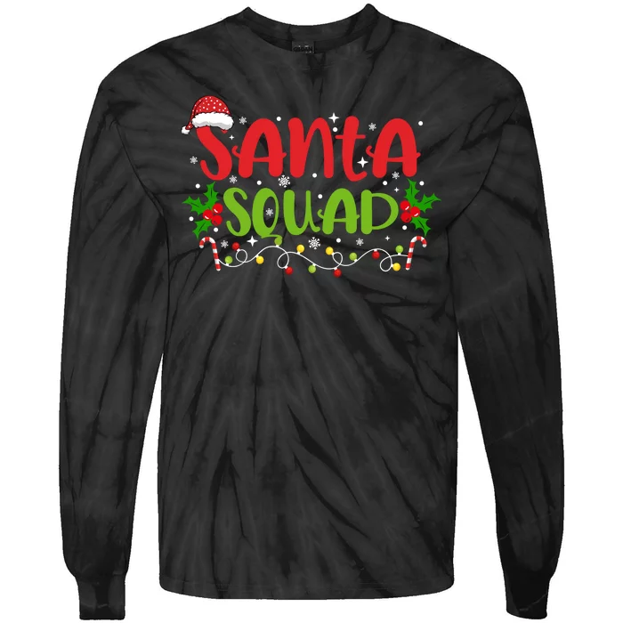 Santa Squad Christmas Holiday Festive Tie-Dye Long Sleeve Shirt