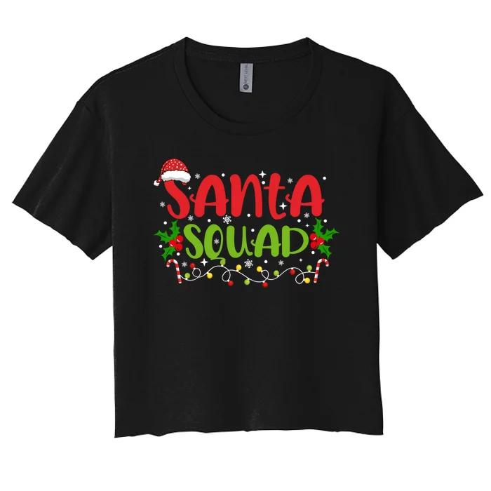 Santa Squad Christmas Holiday Festive Women's Crop Top Tee