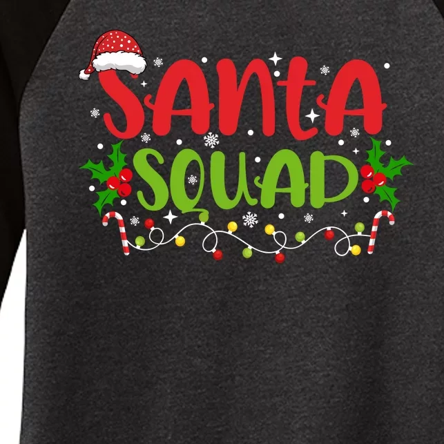 Santa Squad Christmas Holiday Festive Women's Tri-Blend 3/4-Sleeve Raglan Shirt