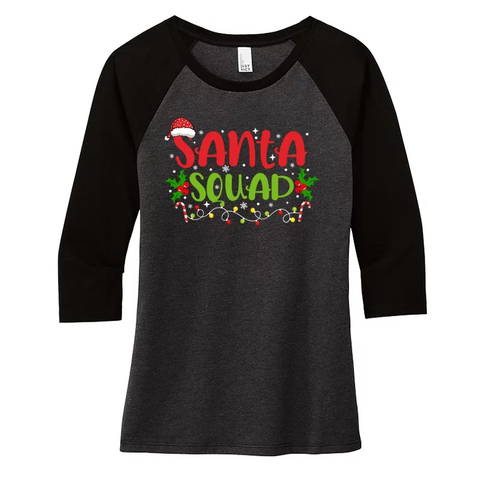 Santa Squad Christmas Holiday Festive Women's Tri-Blend 3/4-Sleeve Raglan Shirt