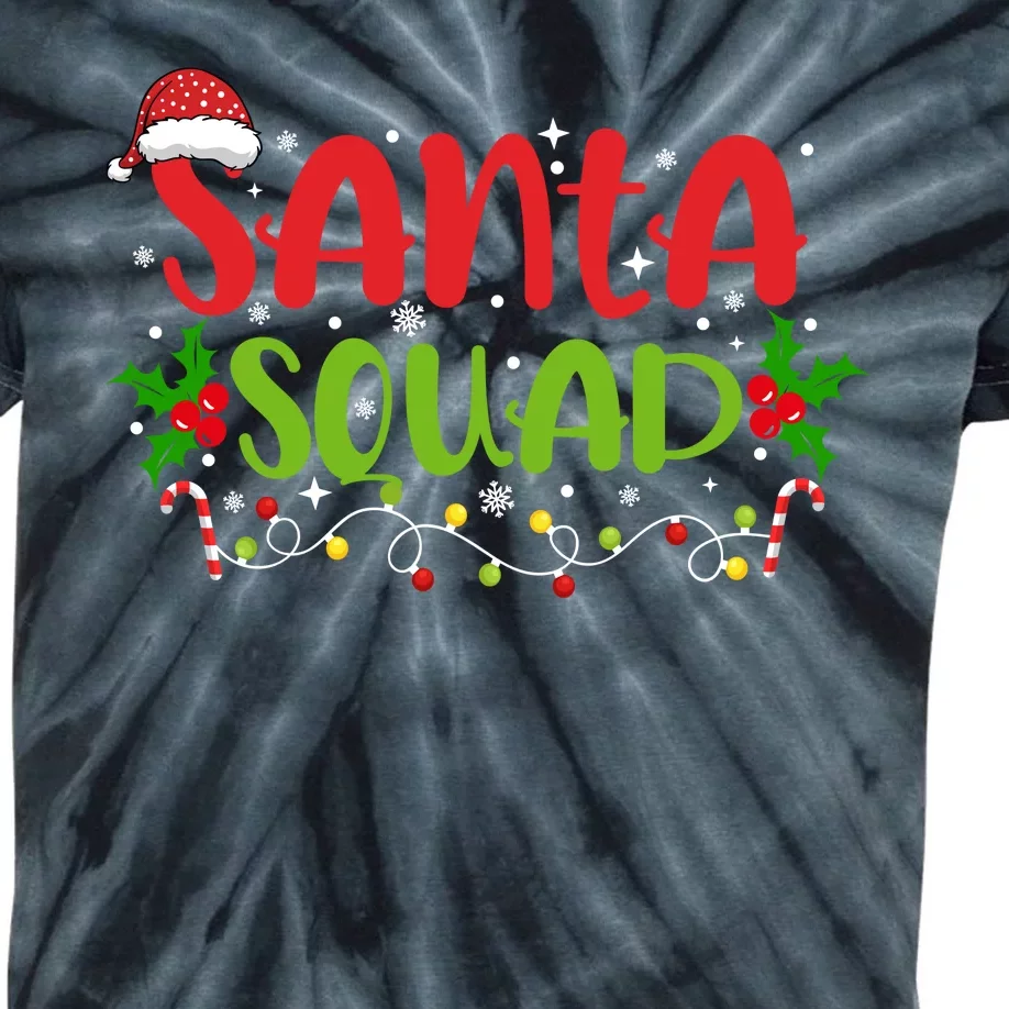 Santa Squad Christmas Holiday Festive Kids Tie-Dye T-Shirt