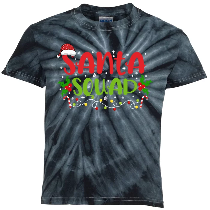 Santa Squad Christmas Holiday Festive Kids Tie-Dye T-Shirt