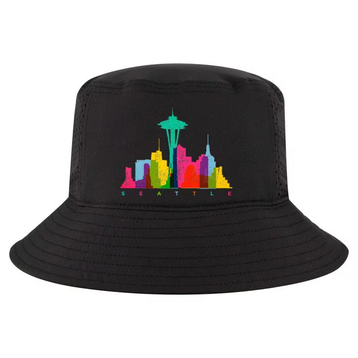 Seattle Skyline Colorful Washington Cool Comfort Performance Bucket Hat