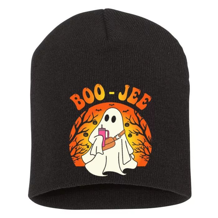 Spooky Season Cute Ghost Halloween Costume Boujee BooJee Short Acrylic Beanie