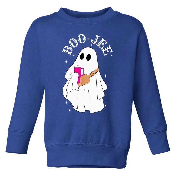 Spooky Season Cute Ghost Halloween Costume Boujee Boojee Toddler Sweatshirt