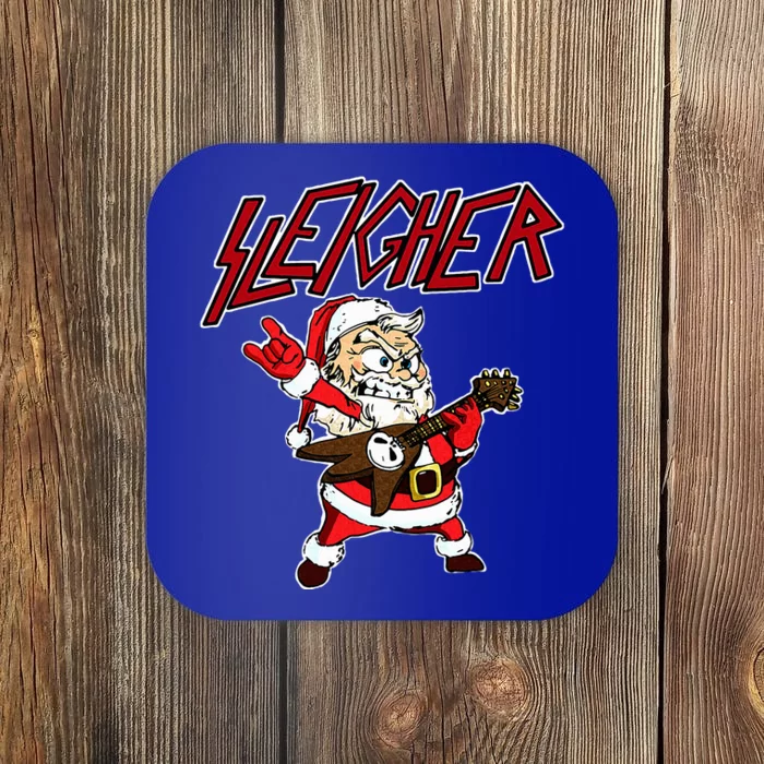 Sleigher Santa Claus Metal Christmas funny Hail Santa Coaster