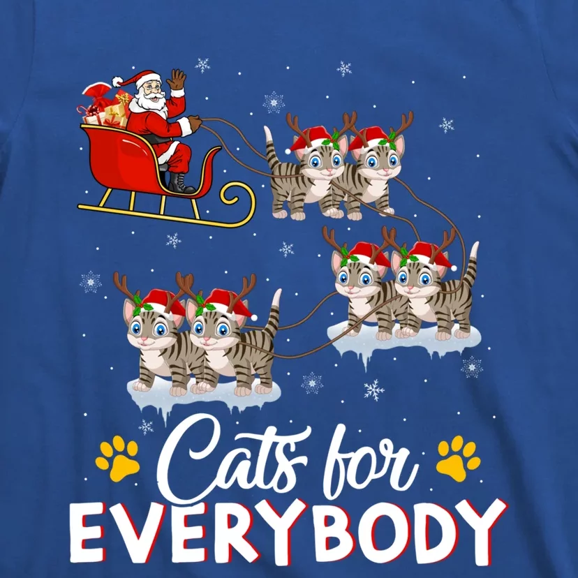 Santa Sleigh Cat Matching Cats For Everybody Christmas Gift T-Shirt