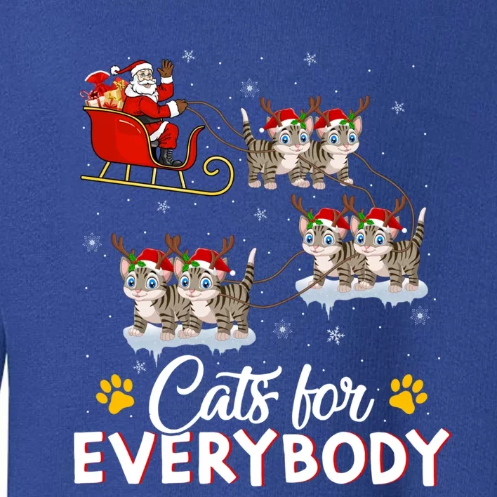 Santa Sleigh Cat Matching Cats For Everybody Christmas Gift Toddler Sweatshirt