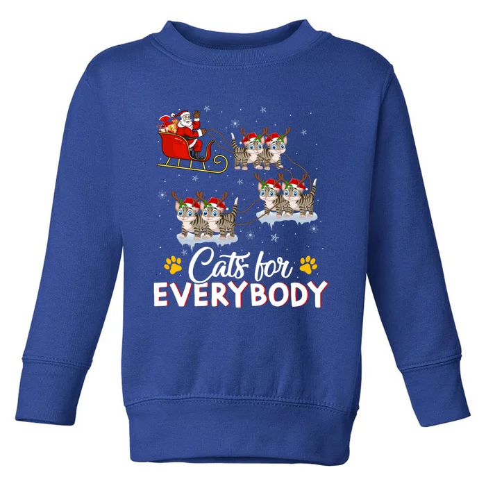 Santa Sleigh Cat Matching Cats For Everybody Christmas Gift Toddler Sweatshirt