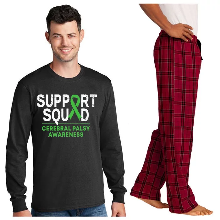 Support Squad Cerebral Palsy Awareness Month CP Green Ribbon Long Sleeve Pajama Set