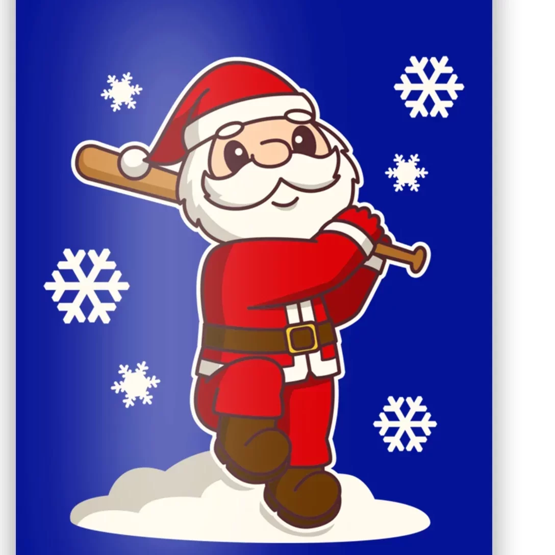 Sporty Santa Claus Baseball Christmas Gift Poster