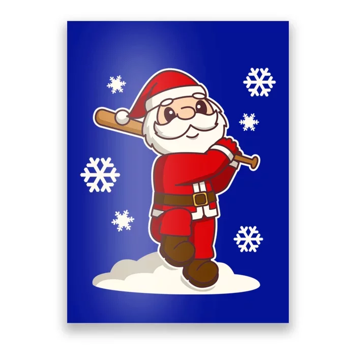 Sporty Santa Claus Baseball Christmas Gift Poster