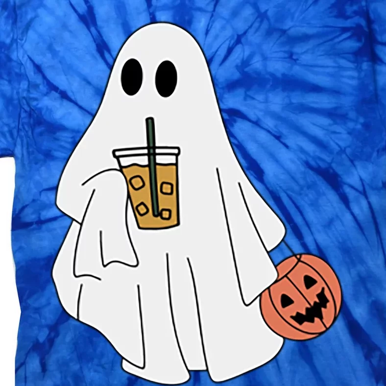 Spooky Season Cute Little Ghost Ice Coffee Halloween Costume Gift Tie-Dye T-Shirt