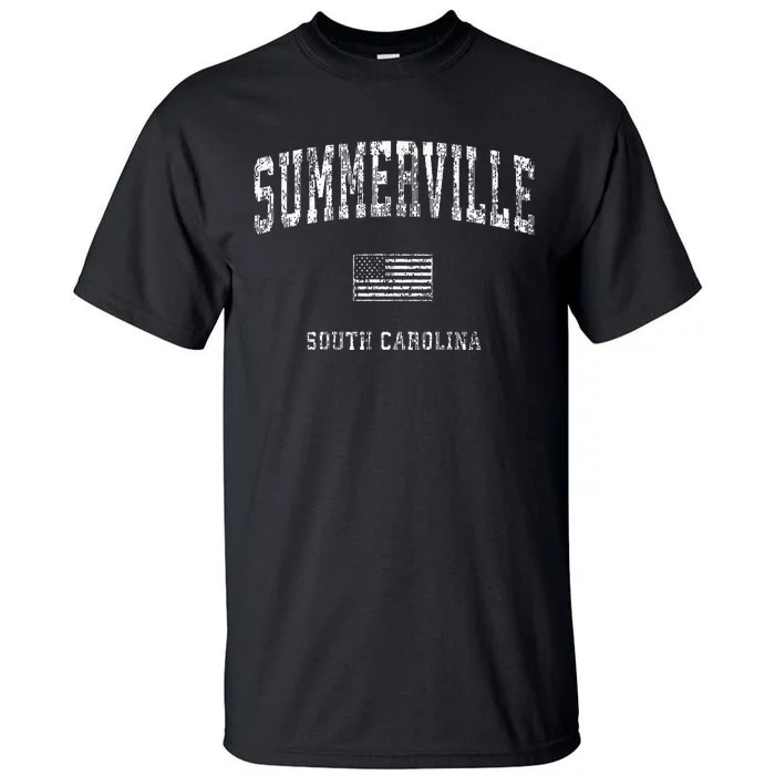 Summerville South Carolina Sc Vintage American Flag Tall T-Shirt