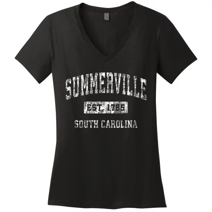 Summerville South Carolina Sc Vintage Established Sports Women's V-Neck T-Shirt