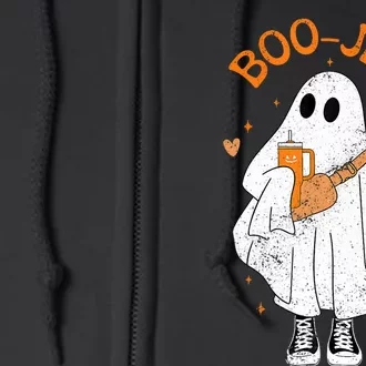 Spooky Season Cute Ghost Halloween Boujee Boo Jee Full Zip Hoodie