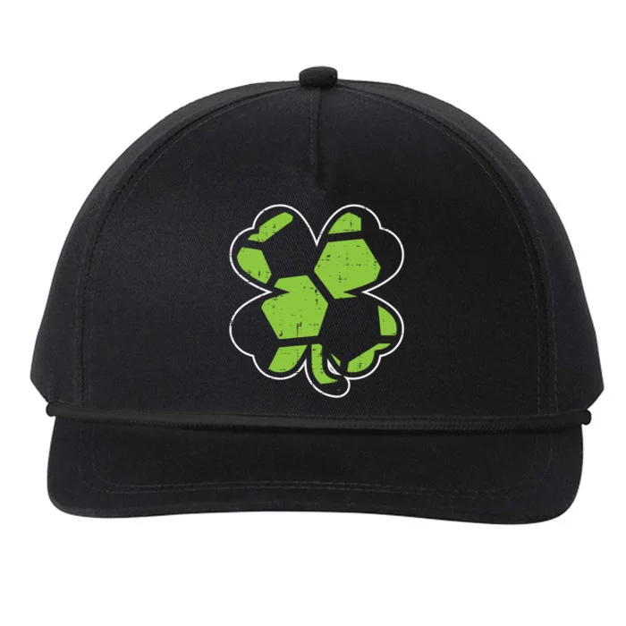 Soccer Shamrock Clover St Patricks Day Football Sports Gift Snapback Five-Panel Rope Hat