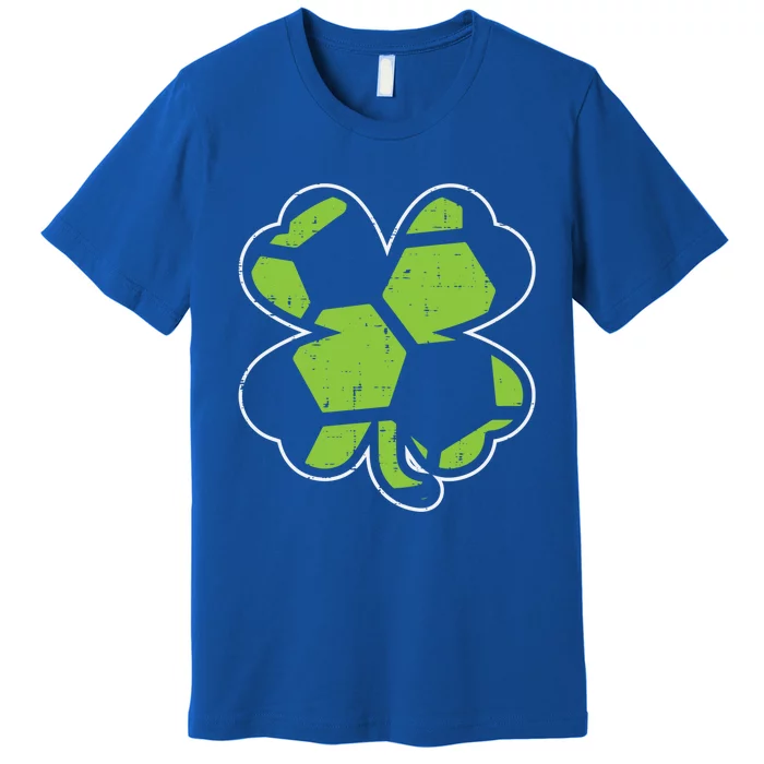 Soccer Shamrock Clover St Patricks Day Football Sports Gift Premium T-Shirt