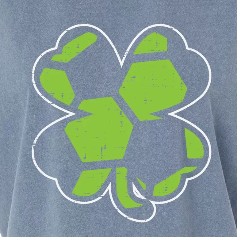 Soccer Shamrock Clover St Patricks Day Football Sports Gift Garment-Dyed Women's Muscle Tee