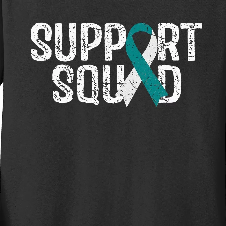 Support Squad Cervical Cancer Awareness Kids Long Sleeve Shirt